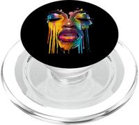Cool African Woman Afro Color Painted Face Juneteenth Vibes PopSockets PopGrip pour MagSafe