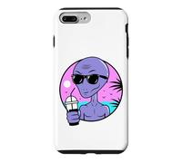 Cool Alien Drinking Summer Juice Illustration Graphic Design Coque pour iPhone 7 Plus/8 Plus