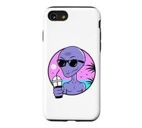 Cool Alien Drinking Summer Juice Illustration Graphic Design Coque pour iPhone SE (2020) / 7/8