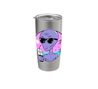 Cool Alien Drinking Summer Juice Illustration Graphic Design Gobelet isotherme en acier inoxydable double paroi
