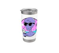 Cool Alien Drinking Summer Juice Illustration Graphic Design Gobelet isotherme en acier inoxydable double paroi