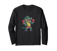 Cool Alligator Cartoon Graphic pour Les Fans de Box Sport Manche Longue
