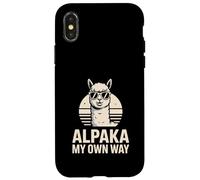Cool Alpaka My Own Way Lunettes de Soleil rétro en alpaga Coque pour iPhone X/XS