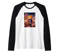 Cool Amazing Teddy Bear Karting Race of Champions Graphic Manche Raglan