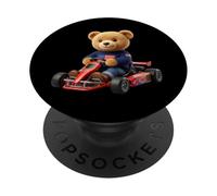 Cool Amazing Teddy Bear Karting Race of Champions Graphic PopSockets PopGrip Adhésif