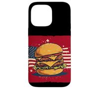Cool America Burger Costume aux Couleurs patriotiques Coque pour iPhone 14 Pro Max