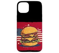 Cool America Burger Costume aux Couleurs patriotiques Coque pour iPhone 15 Plus