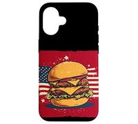 Cool America Burger Costume aux Couleurs patriotiques Coque pour iPhone 16