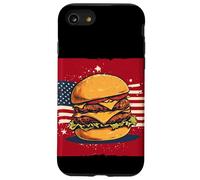 Cool America Burger Costume aux Couleurs patriotiques Coque pour iPhone SE (2020) / 7/8