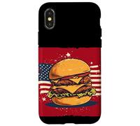 Cool America Burger Costume aux Couleurs patriotiques Coque pour iPhone X/XS