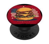 Cool America Burger Costume aux Couleurs patriotiques PopSockets PopGrip Adhésif