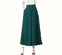 Cool and Slim Stylish Pleated Wide-Leg Pants, Stylish Pleated Wide-Leg Pants for Women Cool and Slim (Green,X-Large)