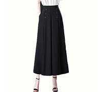 Cool and Slim Stylish Pleated Wide-Leg Pants, Stylish Pleated Wide-Leg Pants for Women Cool and Slim (Black,4X-Large)