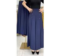 Cool and Slim Stylish Pleated Wide-Leg Pants, Stylish Pleated Wide-Leg Pants for Women Cool and Slim (Dark Blue,X-Large)