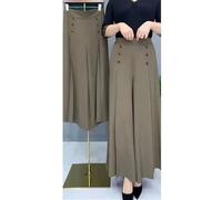 Cool and Slim Stylish Pleated Wide-Leg Pants, Stylish Pleated Wide-Leg Pants for Women Cool and Slim (Coffee,Medium)