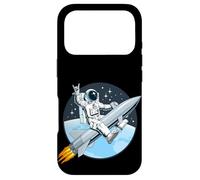 Cool Astronaut Riding a Launch Rocket Illustration Coque pour iPhone 17 Pro