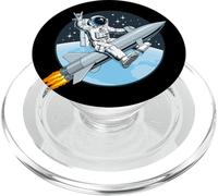 Cool Astronaut Riding a Launch Rocket Illustration PopSockets PopGrip pour MagSafe