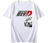 Cool Automotive JDM Car Initial D T Shirt Men T-Shirts Short Sleeve Homme Clothes Y2k Tops Tshirt Harajuku Gothic Shirt White Manches Courtes(Large)