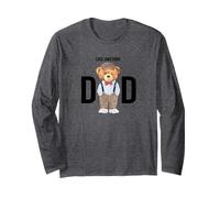 Cool Awesome Dad Teddy Bear Illustration Graphic Designs Manche Longue