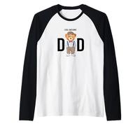 Cool Awesome Dad Teddy Bear Illustration Graphic Designs Manche Raglan
