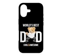 Cool Awesome World's Best Dad Ever, Dad Teddy Bear Graphic Coque pour iPhone 17