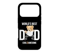 Cool Awesome World's Best Dad Ever, Dad Teddy Bear Graphic Coque pour iPhone 17 Pro