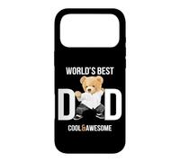 Cool Awesome World's Best Dad Ever, Dad Teddy Bear Graphic Coque pour iPhone 17 Pro Max
