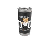 Cool Awesome World's Best Dad Ever, Dad Teddy Bear Graphic Gobelet isotherme en acier inoxydable double paroi