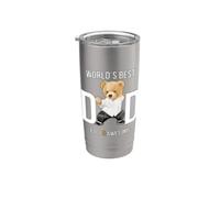 Cool Awesome World's Best Dad Ever, Dad Teddy Bear Graphic Gobelet isotherme en acier inoxydable double paroi