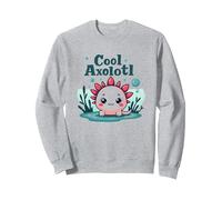 Cool Axolotl Kid Aquatic Adventure pour garçons Sweatshirt, Unisexe pour Adultes, Gris Chiné, S