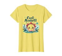 Cool Axolotl Kid Aquatic Adventure pour garçons T-Shirt, Femme, Citron, XXL