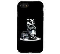 Cool Badger in Sunglasses with Boombox Retro 80s Vibe Iconic Coque pour iPhone SE (2020) / 7/8