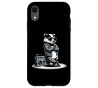 Cool Badger in Sunglasses with Boombox Retro 80s Vibe Iconic Coque pour iPhone XR