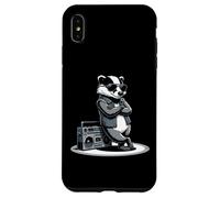 Cool Badger in Sunglasses with Boombox Retro 80s Vibe Iconic Coque pour iPhone XS Max