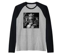 Cool Bank Robber Cat in Car Costume d'halloween Amusant Manche Raglan