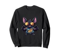 Cool Bat Animal Summer Vibes Bande dessinée Sweatshirt