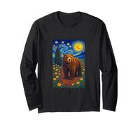 Cool Bear in The Starry Night Painting Concept Graphic Art Manche Longue