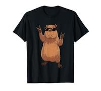 Cool Beaver Rock and Roll Lunettes de Soleil en Forme d'animal Amusant T-Shirt