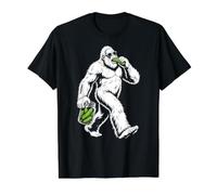 Cool Bigfoot Mangeant des cornichons drôle Cryptid Pickle Lover Meme T-Shirt Graphique avec Valeur, Homme, Noir, S