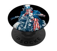 Cool Biker Sam avec Moto pour Les Amateurs de vélos PopSockets PopGrip Adhésif