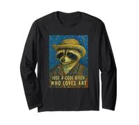 Cool Bitch Art Lover Raton Laveur Selfie Peinture Style Vincent Van Gogh Manche Longue