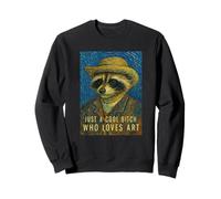 Cool Bitch Art Lover Raton Laveur Selfie Peinture Style Vincent Van Gogh Sweatshirt
