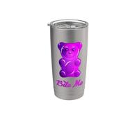Cool Bite Me Colorful Gummy Bear Candy Illustration Graphic Gobelet isotherme en acier inoxydable double paroi