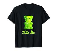 Cool Bite Me Colorful Gummy Bear Candy Illustration Graphic T-Shirt