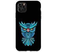 Cool Blue Halloween Night Owl Illustration Graphic Design Coque pour iPhone 11 Pro Max