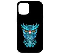 Cool Blue Halloween Night Owl Illustration Graphic Design Coque pour iPhone 12/12 Pro