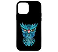 Cool Blue Halloween Night Owl Illustration Graphic Design Coque pour iPhone 12 Mini