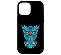 Cool Blue Halloween Night Owl Illustration Graphic Design Coque pour iPhone 12 Pro Max