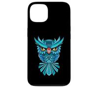 Cool Blue Halloween Night Owl Illustration Graphic Design Coque pour iPhone 13