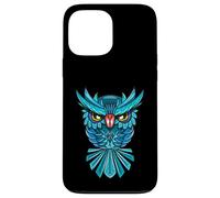 Cool Blue Halloween Night Owl Illustration Graphic Design Coque pour iPhone 13 Pro Max